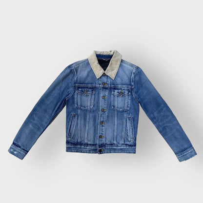 Saint Laurent Paris - SLP Corduroy Collar Denim Jacket