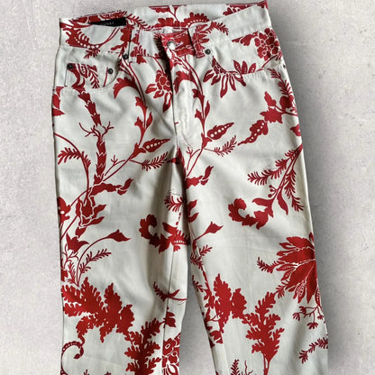Gucci - SS 2000 Floral Print Flare Denim Jeans