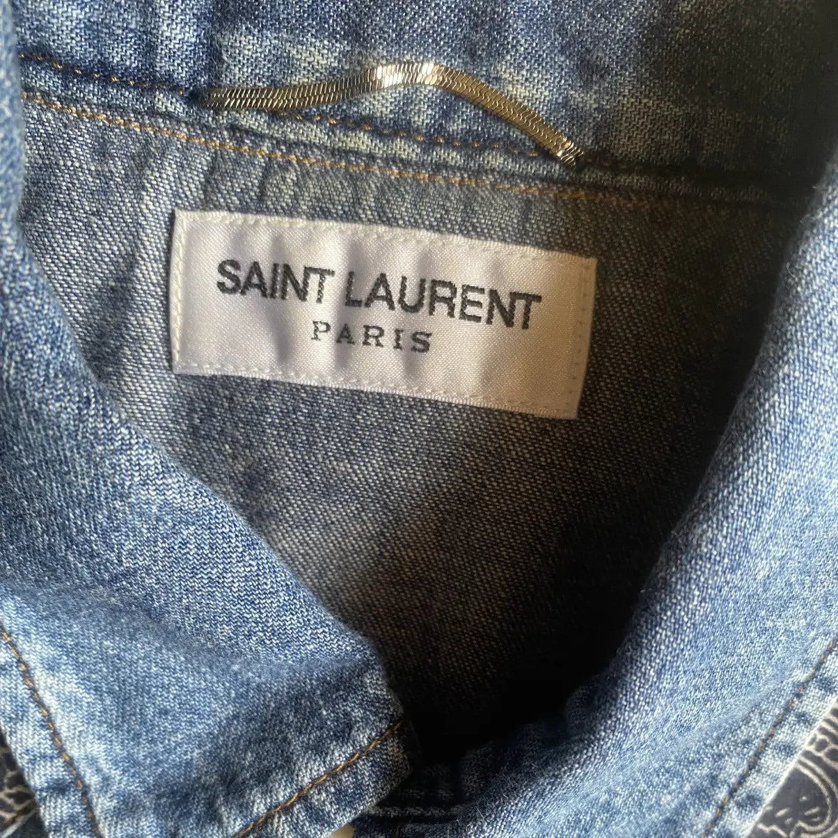 Saint Laurent Paris - SS15 Paisley Denim Western Shirt