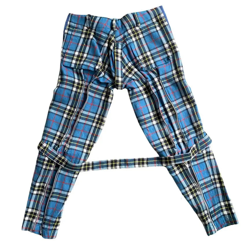 Sexy Dynamite London - Blue Tartan Bondage Trousers
