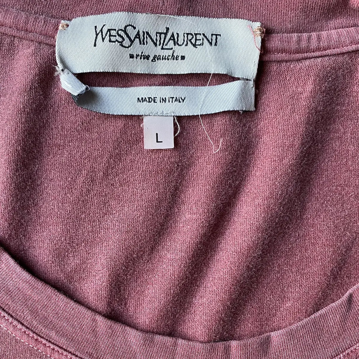 YSL- Velour Logo Print T Shirt