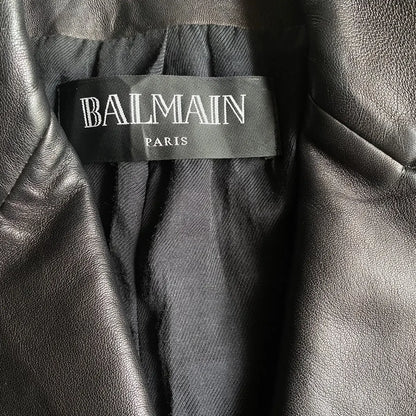 Balmain - Double Breasted Sheep Leather Coat