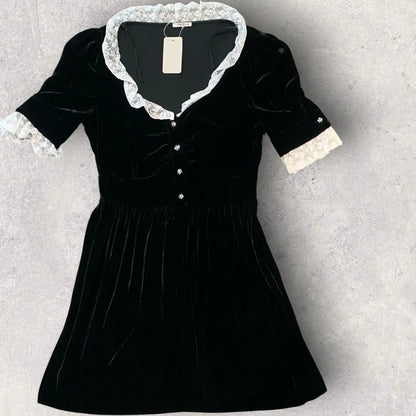 Miu Miu - 2019 Miu Miu Crush Velvet and lace Dress