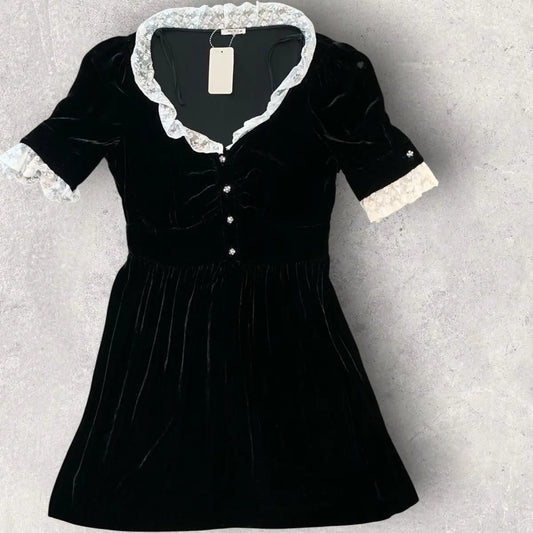 Miu Miu - 2019 Miu Miu Crush Velvet and lace Dress