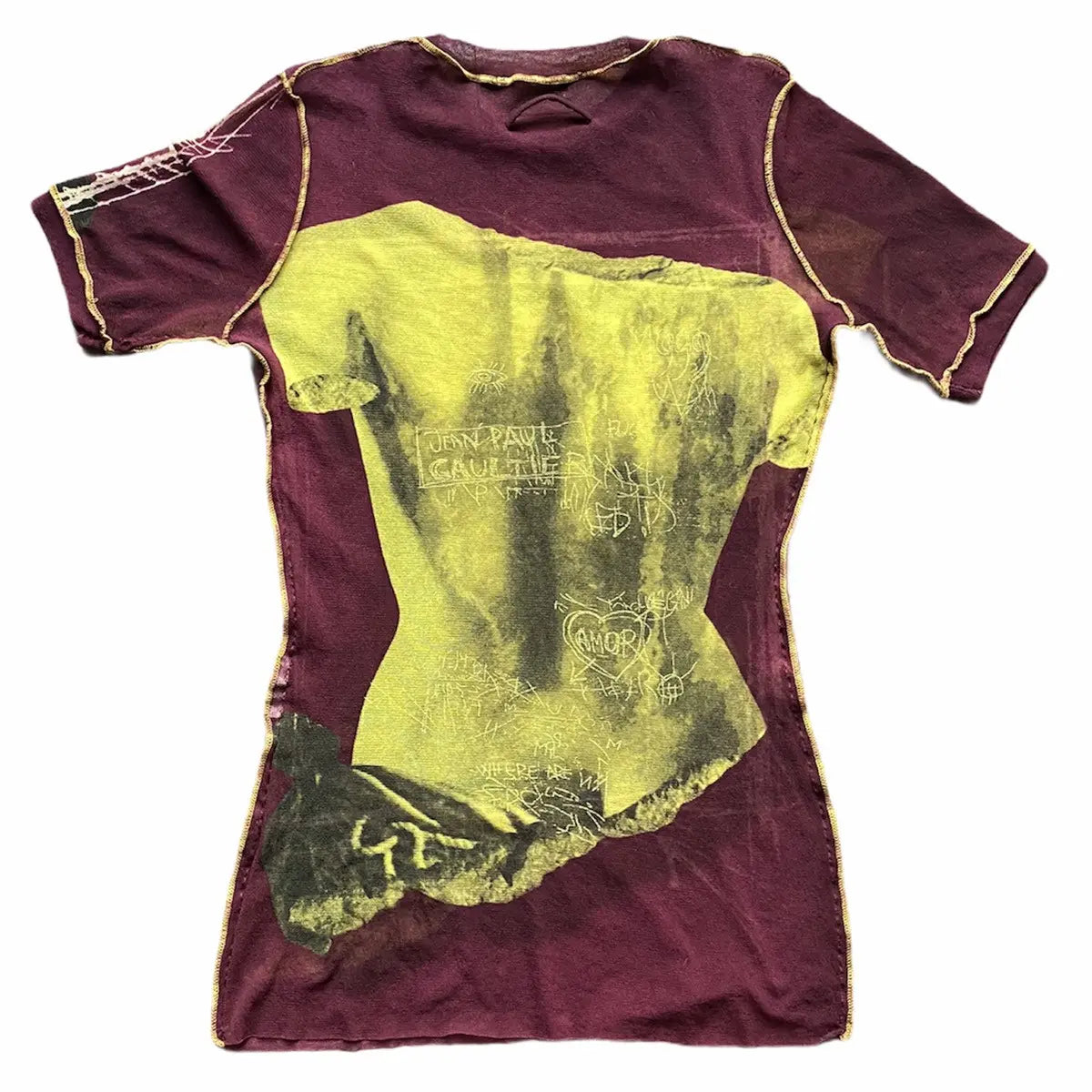 Jean Paul Gaultier - Vintage SS99 Venus Sheer Mesh Inside Out T Shirt