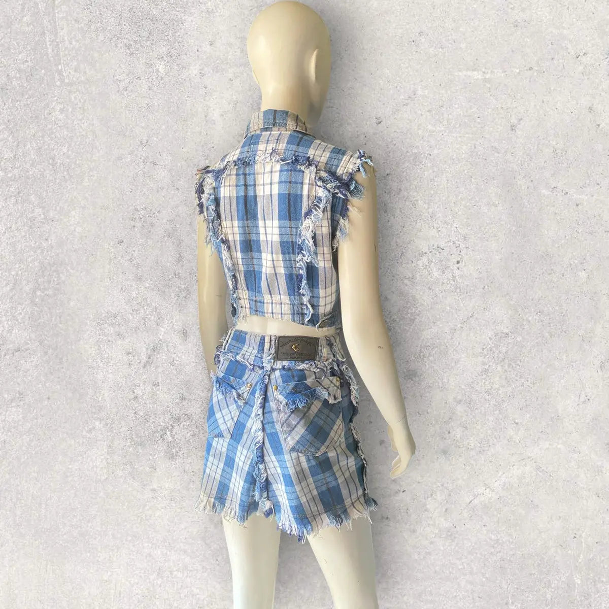 Vivienne Westwood - Vintage 1999 Blue Plaid Fray Hem Set