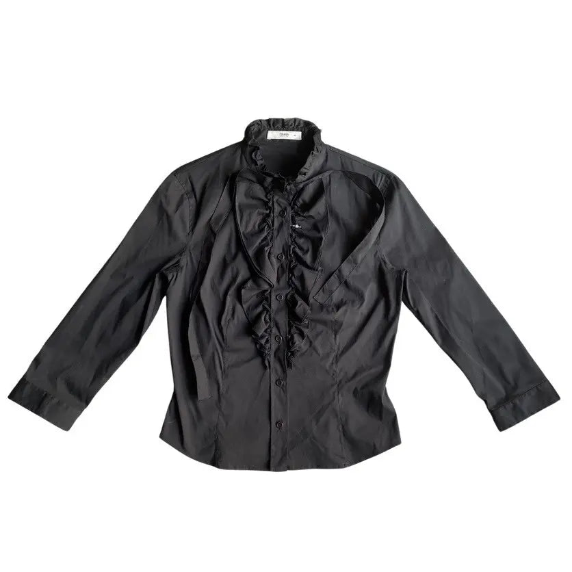 Prada - Black Ruffle Stretch Shirt