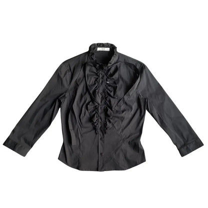 Prada - Black Ruffle Stretch Shirt