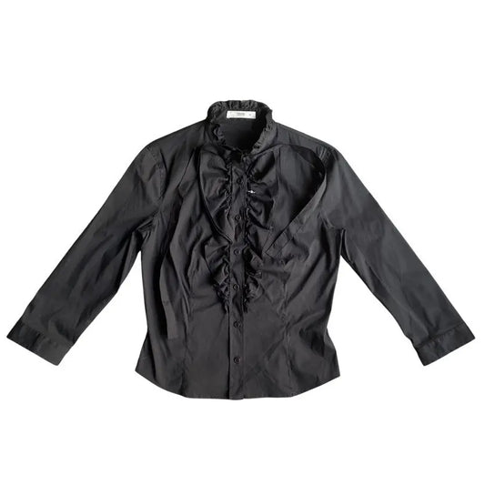 Prada - Black Ruffle Stretch Shirt