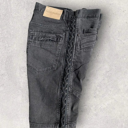 Balmain - Pierre Balmain Side Lace Biker Jeans  Men's US 35•Gently Used