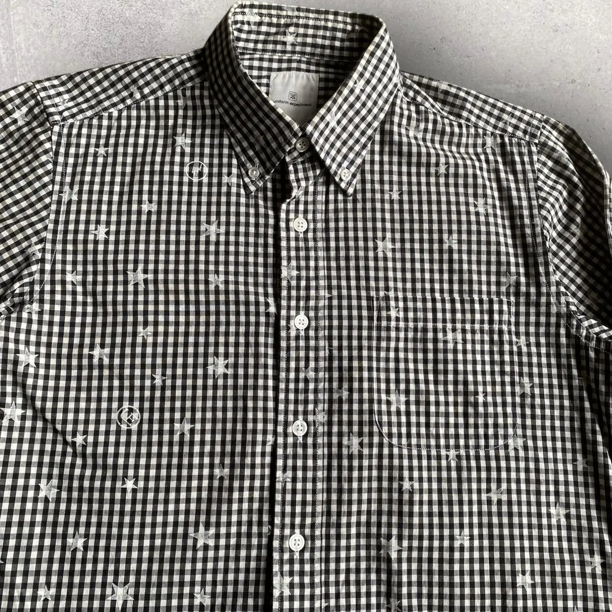 Hiroshi Fujiwara × Sophnet. × Uniform Experiment - Star Blk/Wht Plaid Shirt