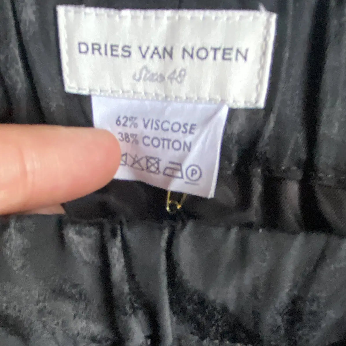 Dries Van Noten - Fall 2019 Black Jacquard Floral Rayon Blend Drawstring Pants