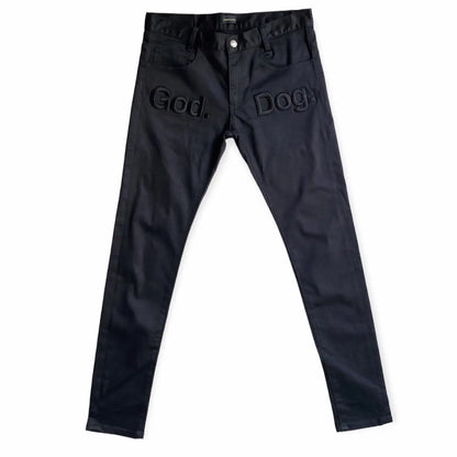 Undercover - SS14 GOD DOG Embroidered Pants + God Dog Knit Sweater
