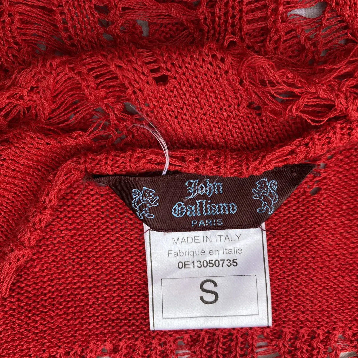John Galliano - Vintage SS00 Knit Distressed Heart Stretch Blouse