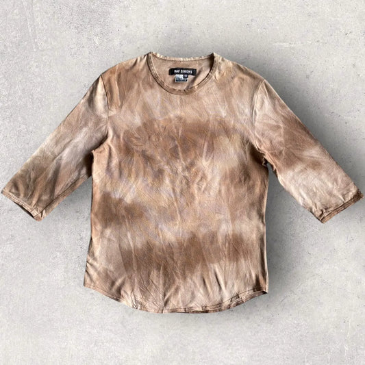 Raf Simons - SS 1998 “Black Palm” Brown Tie Dye T-shirt