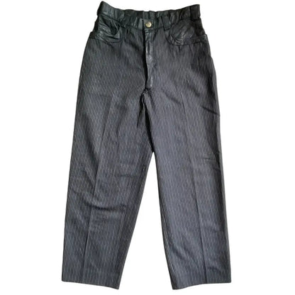 Vivienne Westwood - Vintage 80’s Museum Piece Leather Waist Stripes Pants