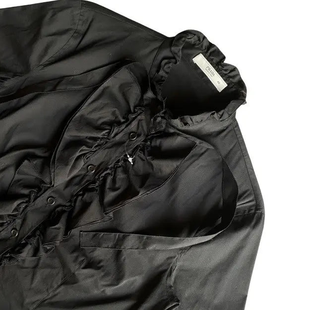 Prada - Black Ruffle Stretch Shirt