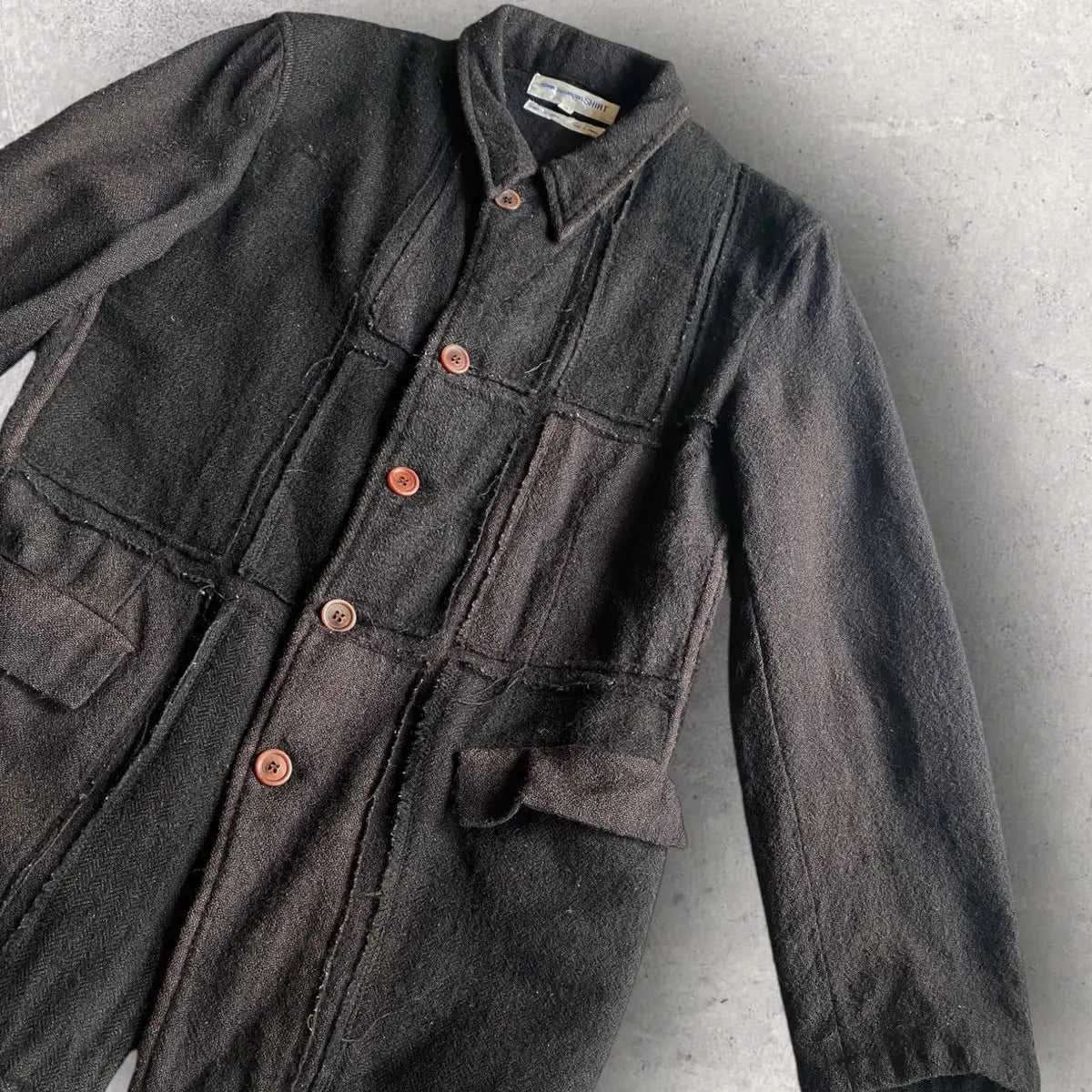 Comme des Garcons - Black Wool Patchwork Blazer