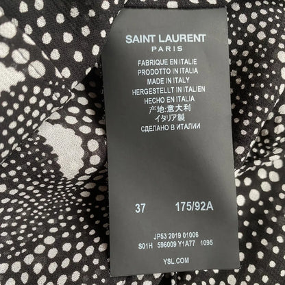 Saint Laurent Paris - SS19 Polka dot Silk Shark Collar Shirt