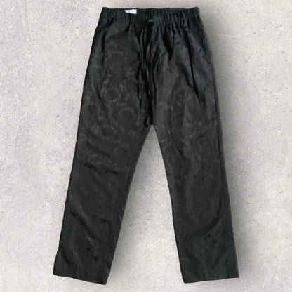 Dries Van Noten - Fall 2019 Black Jacquard Floral Rayon Blend Drawstring Pants
