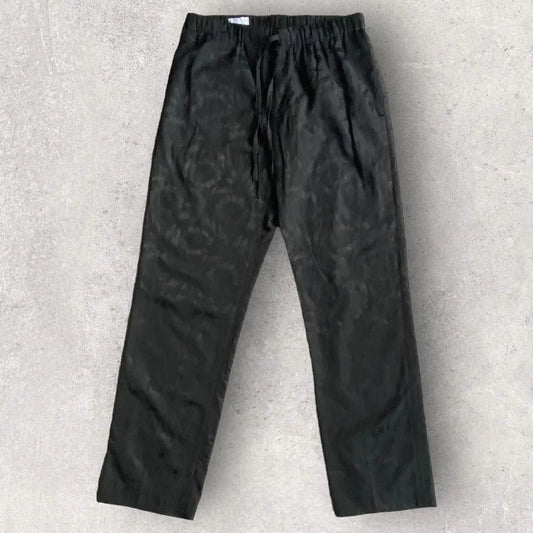 Dries Van Noten - Fall 2019 Black Jacquard Floral Rayon Blend Drawstring Pants