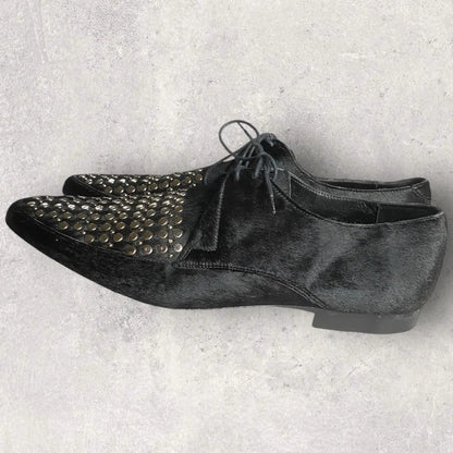 Burberry - Fall13 Studded Black Pony Hair Shoes christopher bailey