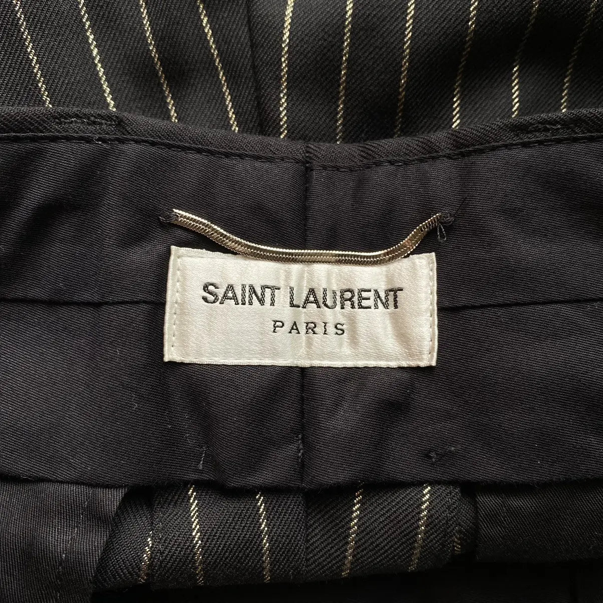 Saint Laurent Paris - SLP Black Gold Stripe Wool Trousers