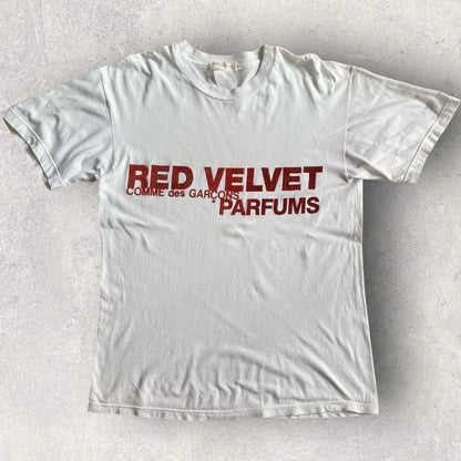 Comme des Garcons - Vintage 1995 Red Velvet Parfums T Shirt