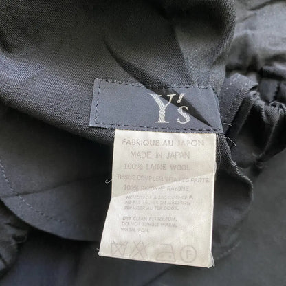 Yohji Yamamoto - Y’s Black Wool With Rayon Hem Replax Fit
