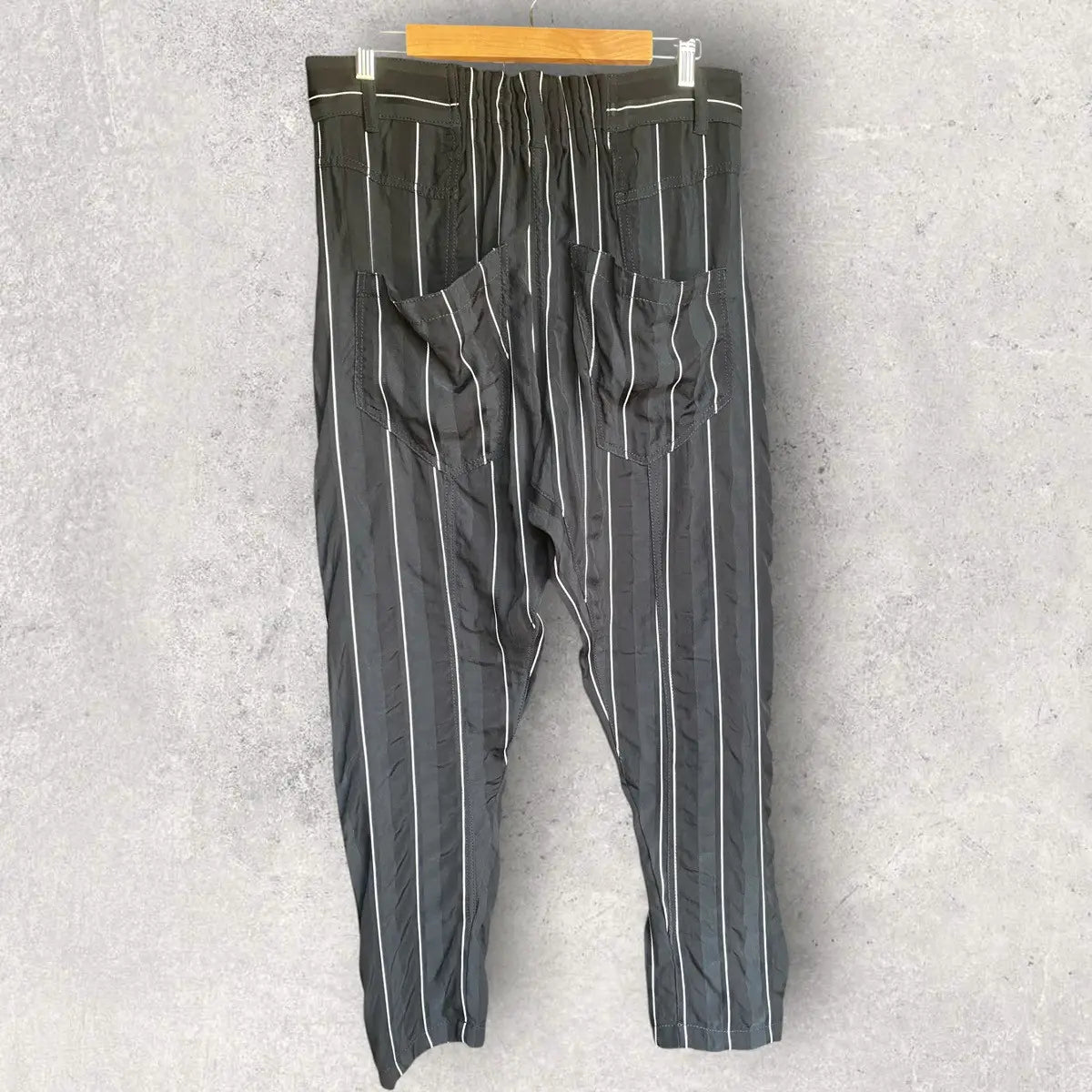 Haider Ackermann - SS18 Stripes Rayon Blend Back Elastic Drop Crotch Trousers