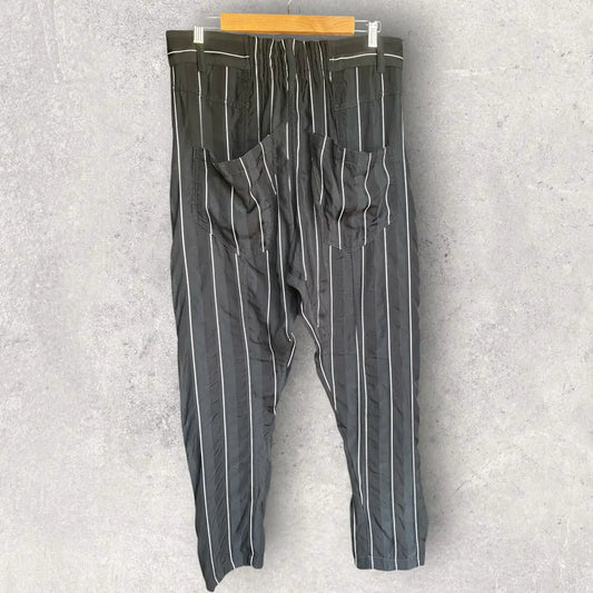Haider Ackermann - SS18 Stripes Rayon Blend Back Elastic Drop Crotch Trousers
