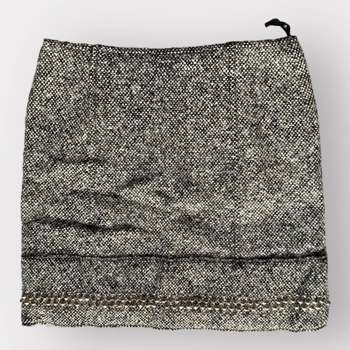 Miu Miu - Stretch Tweet Skirt With Studded