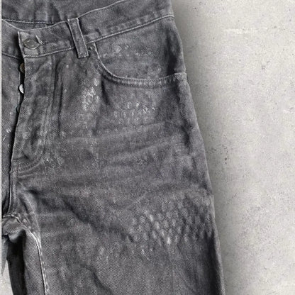 Helmut Lang : SS03 Archive Rubber ‘Tyre’ Print Denim