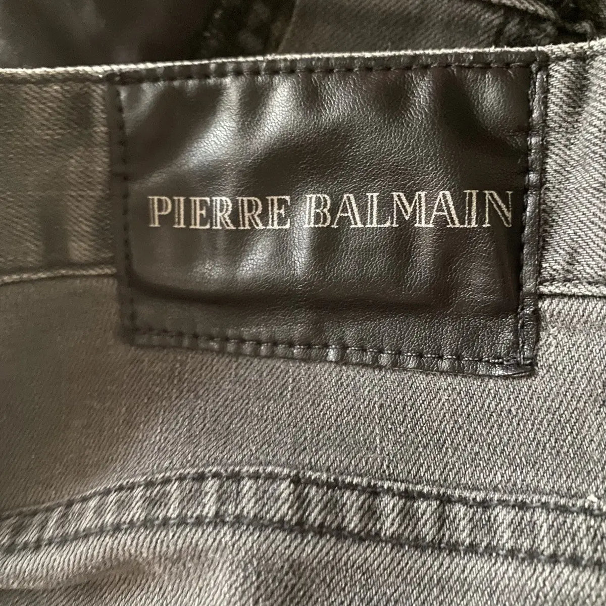 Balmain - Biker Dart Knees Dark Grey Jeans