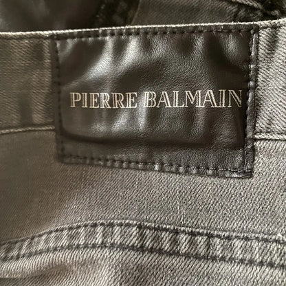 Balmain - Biker Dart Knees Dark Grey Jeans