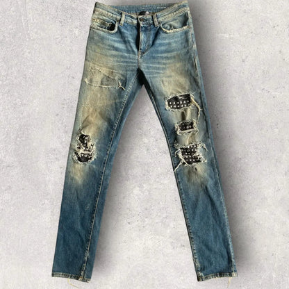 Saint Laurent Paris - SS16 Studded Leather Patch D02 Denim