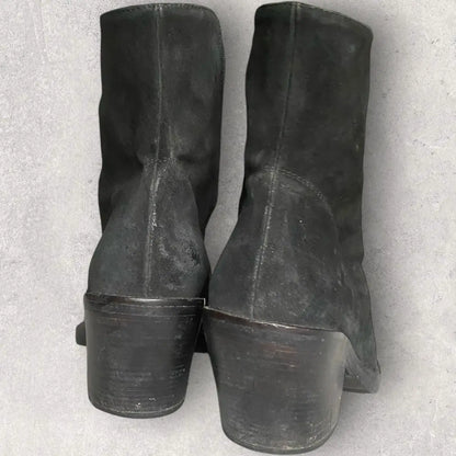 Ann Demeulemeester - Suede Cuban Heel Boots