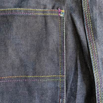 Comme des Garcons - CDG Shirts Line Rainbow Stitched Blue Raw Pants