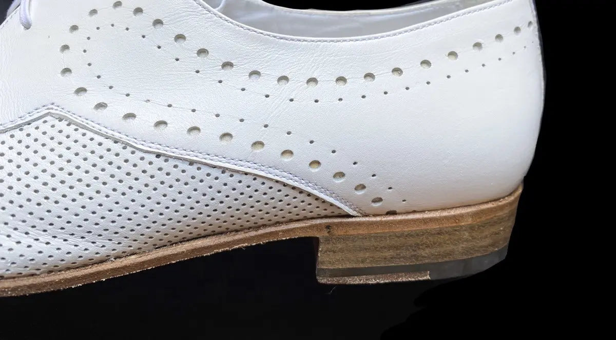 Dior Homme - 2008 Perforated Laser Cut White Derby Shoes