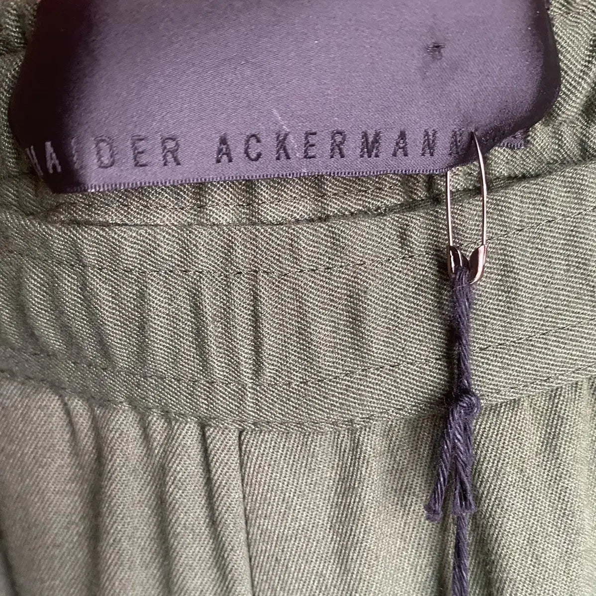 Haider Ackermann - SS20 Khaki Green Elastic Waist Band Trousers