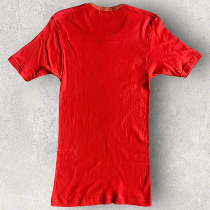Helmut Lang - 1995 Archive Red With Clay Pink Microrib Cotton