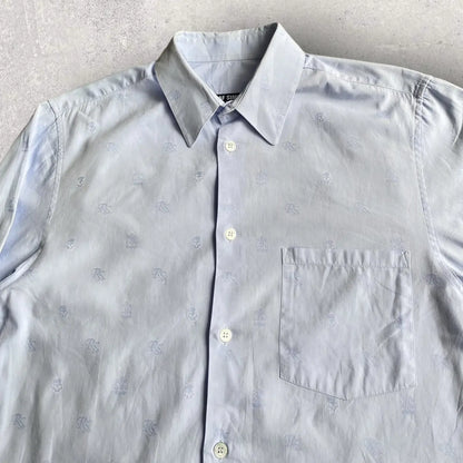 Raf Simons - FW 2006-2007 Blue RS Logo & Skull Jacquard Shirt