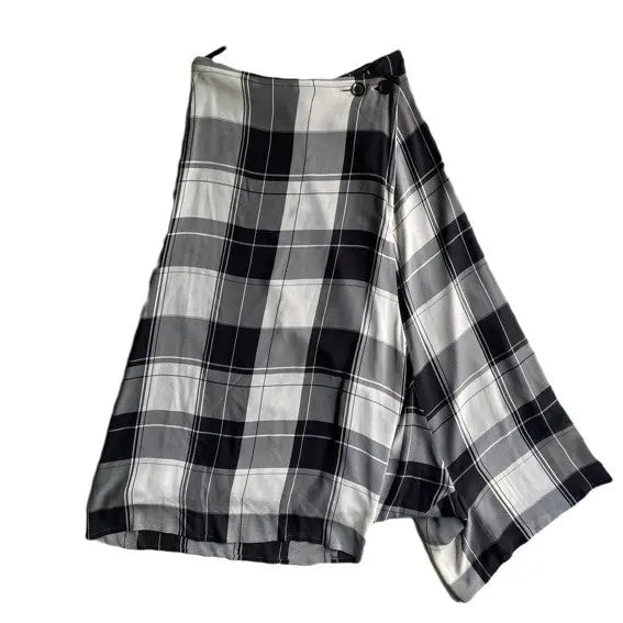 Yohji Yamamoto - Noir Silk Asymmetric Wide Leg Cropped Pants