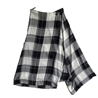 Yohji Yamamoto - Noir Silk Asymmetric Wide Leg Cropped Pants