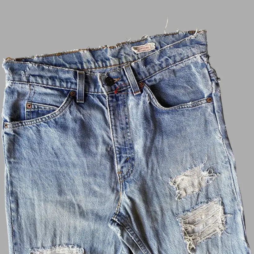 Levi's - Vintage 517 Orange Tab Sample Ripped And Repaired Bootcut