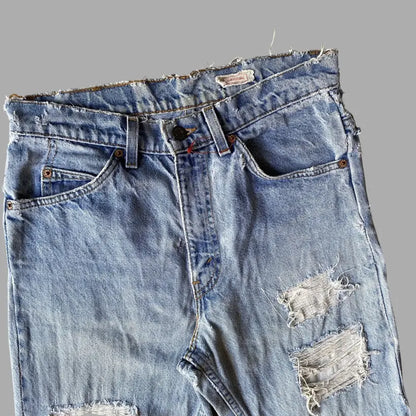 Levi's - Vintage 517 Orange Tab Sample Ripped And Repaired Bootcut