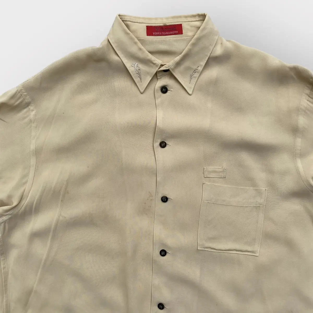 Yohji Yamamoto - Y’s Shirt For Men Embroidered Collar Oversized Rayon Shirt