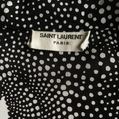 Saint Laurent Paris - SS19 Polka dot Silk Shark Collar Shirt