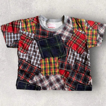 Nozomi Ishiguro - 2014 Plaids Patchwork Short Sleeve Crop Sweatshirt