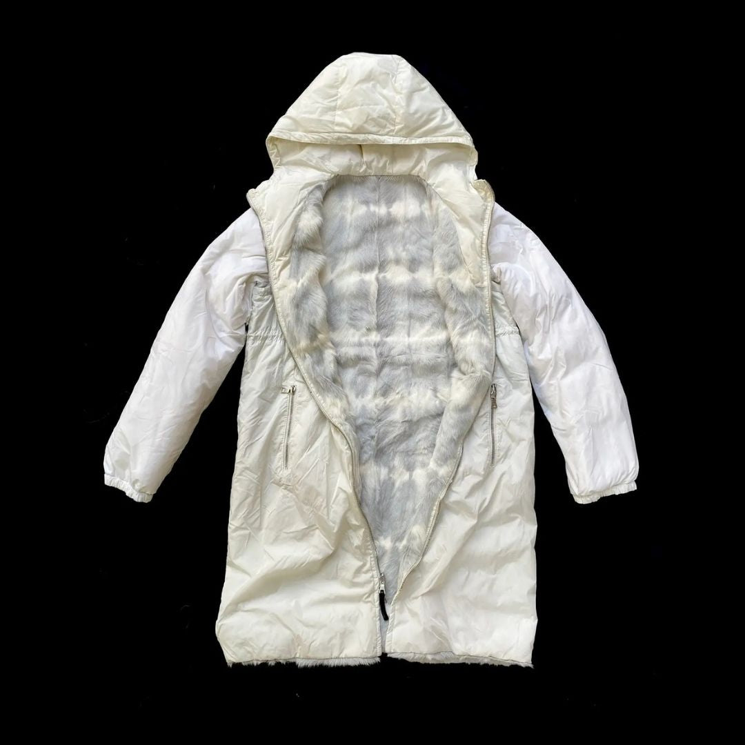 Prada - Goat Fur Shearling Puff Coat With Remove-able Sleeve